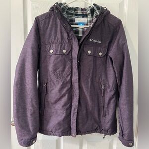 Columbia full zip hooded jacket. Sz Small. Purple